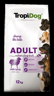 57057-TROPIDOG PREMIUM ADULT M&L LAMB&RICE 12KG