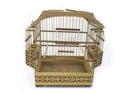 Fatih-Pet - Ahşap Kafesi Telli İşlemeli 43x22x43 cm