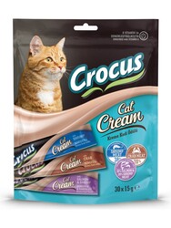 CroCus - Crocus Çoklu Somon Karides & Karides & Yengeç Krema Kedi Ödülü 4*15 Gr