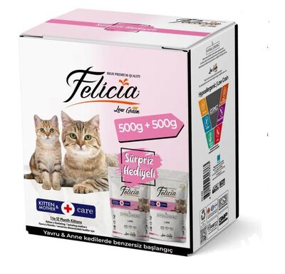 Felicia Az Tahıllı Yavru Kedi Kuzu Etli 500+500gr. Özel Kutu