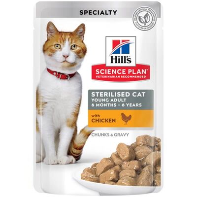 Hills Science Plan Sterilised Young Tavuklu Kısırlaştırılmış Yaş Kedi Maması 85gr