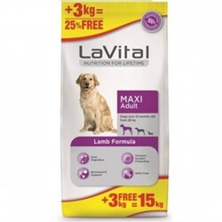 LaVital - LaVital Büyük Irk Yetişkin Kuru Köpek Maması (Maxi Adult) Kuzu Etli 15 Kg