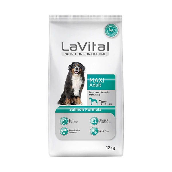 LaVital - LaVital Büyük Irk Yetişkin Kuru Köpek Maması (Maxi Adult) Somonlu 15 Kg