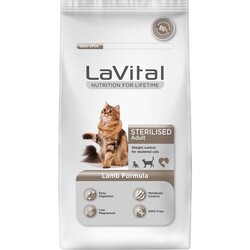 LaVital - LaVital Kısırlaştırılmış Kuru Kedi Maması (Sensitive adult) Kuzu Etli 12 Kg