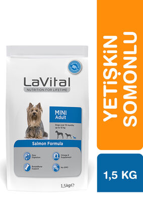 LaVital Küçük Irk Yetişkin Kuru Köpek Maması (Mini Adult) Somonlu 1,5 Kg