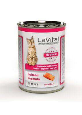 LaVital Tahılsız Kısırlaştırılmış Yaş Kedi Maması (Neutered) Ezme Somonlu 400GR