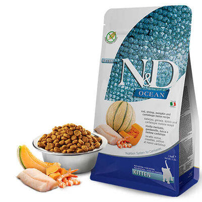 N&D Ocean Morinalı Karidesli Balkabaklı Kavunluı Yavru Kedi Maması 1,5 Kg