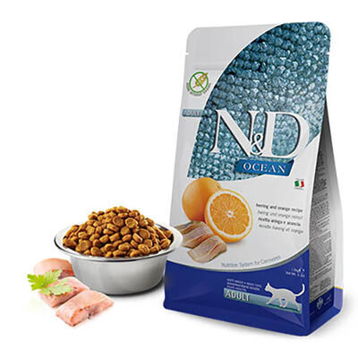 N&D Ocean Ringa Balıklı Portakallı Yetişkin Kedi Maması 10 Kg