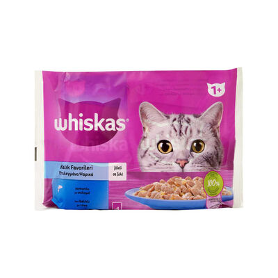 Whiskas Balık Favorileri Somonlu Ton Balıklı 85grx4 lü Paket 